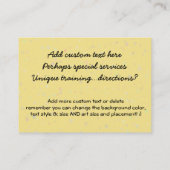 託児所の幼児のベビーの子供部屋のベビーシッターをするテンプレート 名刺 (裏面)