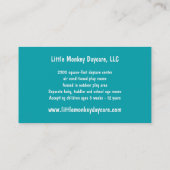 託児所の育児のベビーシッターをするお母さんのテレホンカード 名刺 (裏面)