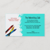 託児所の育児のベビーシッターをする名刺 名刺 (裏面)