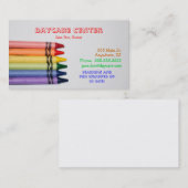 託児所はテンプレートをクレヨンで彩色します 名刺 (正面/裏面)