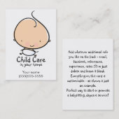 託児所またはベビーシッターをするカスタムな名刺 名刺 (正面/裏面)