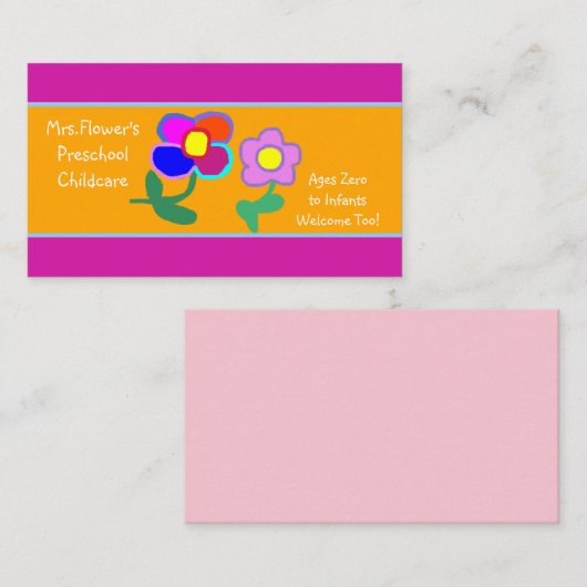 託児所または幼稚園の名刺 名刺 (正面/裏面)