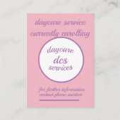 託児所サービスは3.5" x 2.5"名刺かもしれました 名刺 (正面)