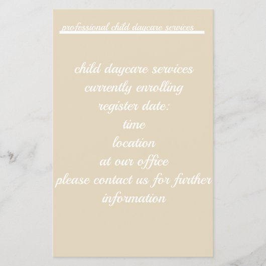 託児所サービスフライヤー チラシ (正面)