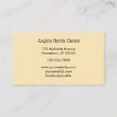 託児所ビジネスヴィンテージの乳母のベビーシッターをすること 名刺 (裏面)