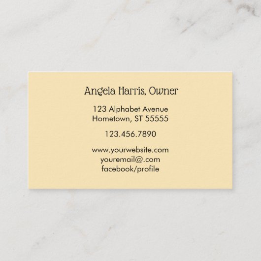 託児所ビジネスヴィンテージの乳母のベビーシッターをすること 名刺 (裏面)