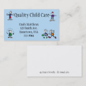 託児所，ベビーシッター，チャイルドビジネス気にカード 名刺 (正面/裏面)