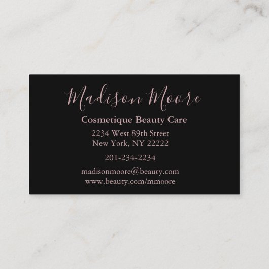 記されるかわいらしい花のバラ名前かビジネス 名刺 (裏面)