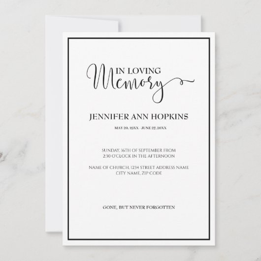 記クラシック念祭告知招待状 招待状 (正面)