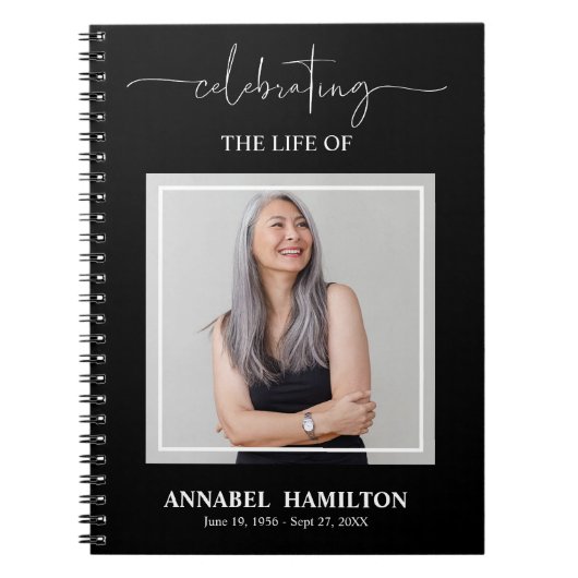 記シンプル念葬祭写真ゲストブック ノートブック (正面)