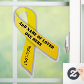 記パーソナライズされた念黄色リボン  ウィンドウサイン (ホーム)