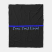 記号による薄いブルーラインはこれを個人化します フリースブランケット (正面)