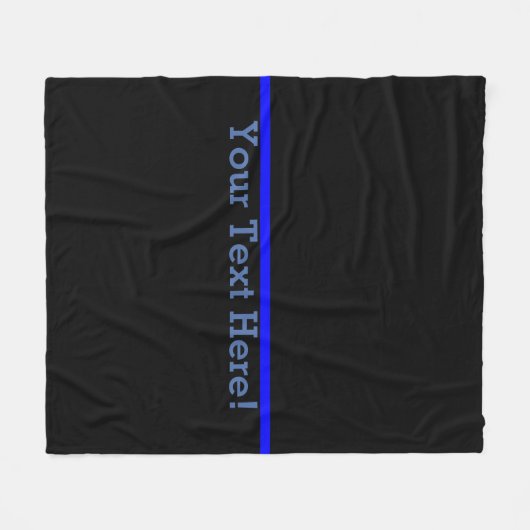 記号による薄いブルーラインはこれを個人化します フリースブランケット (正面(横))