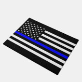 記号による薄いブルーライン写実的な米国の旗 ドアマット (アングル)