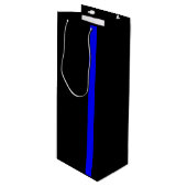 記号による薄いブルーライン垂直 ワインギフトバッグ (正面アングル)