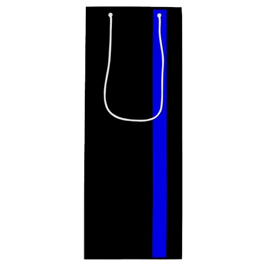 記号による薄いブルーライン垂直 ワインギフトバッグ (正面)