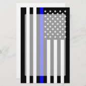 記号による薄いブルーライン米国旗 便箋 (正面/裏面)