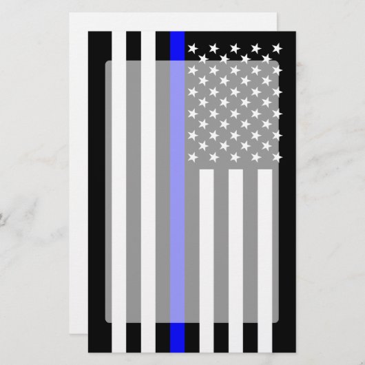 記号による薄いブルーライン米国旗 便箋 (正面/裏面)