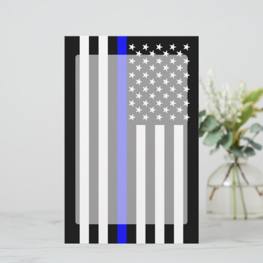 記号による薄いブルーライン米国旗 便箋 (スタンド正面)