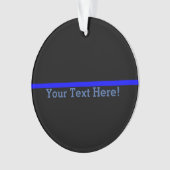 記号による薄いブルーライン黒のあなたの文字 オーナメント (正面)
