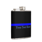 記号による薄いブルーライン黒のあなたの文字 フラスク (右)