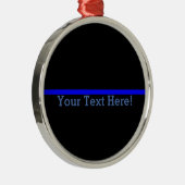 記号による薄いブルーライン黒のあなたの文字 メタルオーナメント (右)