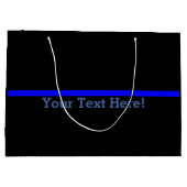 記号による薄いブルーライン黒のあなたの文字 ラージペーパーバッグ (裏面)