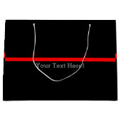 記号による薄い赤線黒のあなたの文字 ラージペーパーバッグ (正面)