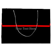 記号による薄い赤線黒のあなたの文字 ラージペーパーバッグ (裏面)