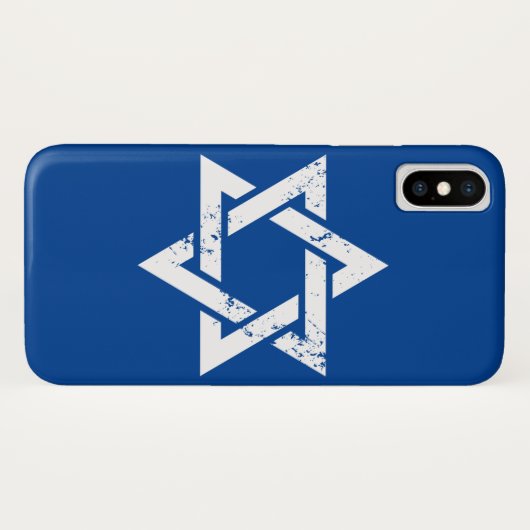 記号のイスラエル共和国のグランジで白いユダヤ人のダビデの星 Case-Mate iPhoneケース (裏面(横))