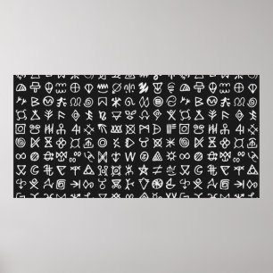 記号のセットは文字フォントを実行古代オカルト ポスター