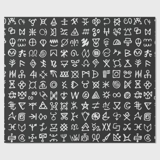 記号のセットは文字フォントを実行古代オカルト ラッピングペーパー (フラット)