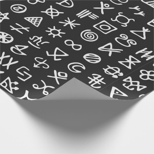 記号のセットは文字フォントを実行古代オカルト ラッピングペーパー (角)