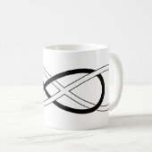 記号の二重無限-黒及び白 コーヒーマグカップ (正面右)