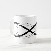 記号の二重無限-黒及び白 コーヒーマグカップ (正面左)
