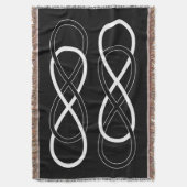 記号の二重無限-黒及び白 スローブランケット (正面縦)