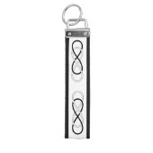 記号の二重無限-黒及び白 + backgr. リストバンドキーホルダー (鍵トップ)