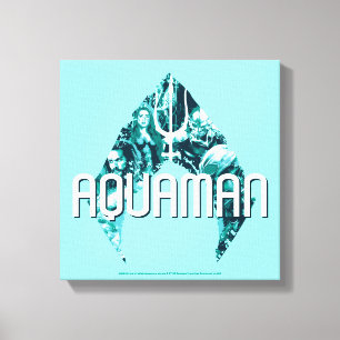 記号のAquaman Orin、Mera、Orm及び黒いマンタ キャンバスプリント