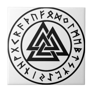 記号のOdinsの異教のな結び目Valknut タイル