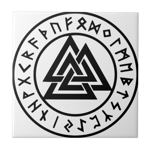 記号のOdinsの異教のな結び目Valknut タイル (正面)