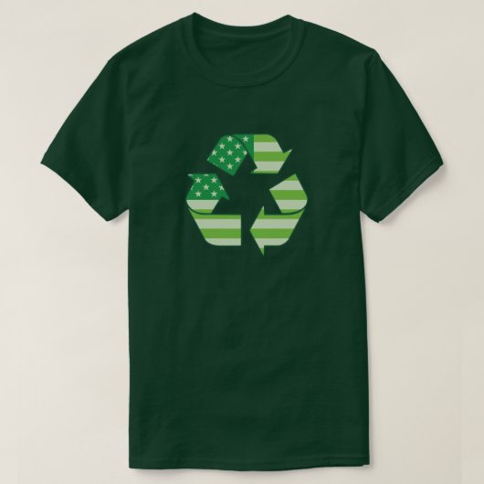 記号をリサイクルする米国の緑 Tシャツ (デザイン正面)