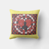 記号的マンハート形状画像デザインと鍵 クッション (裏面)