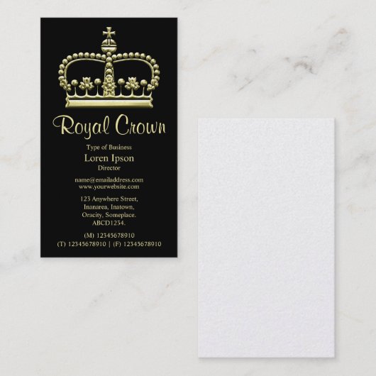 記号06 3D -黒の#F7EDA5 --を戴冠させて下さい 名刺 (正面/裏面)