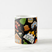 記号：ロシアの色の付いたヴィンテージパターン コーヒーマグカップ (中央)