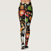 記号：ロシアの色の付いたヴィンテージパターン レギンス (裏面)