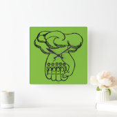 記号: 神手 スクエア壁時計 (ホーム)