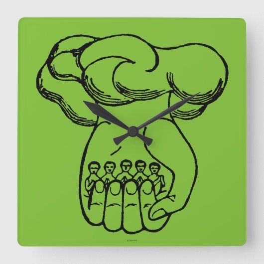 記号: 神手 スクエア壁時計 (正面)