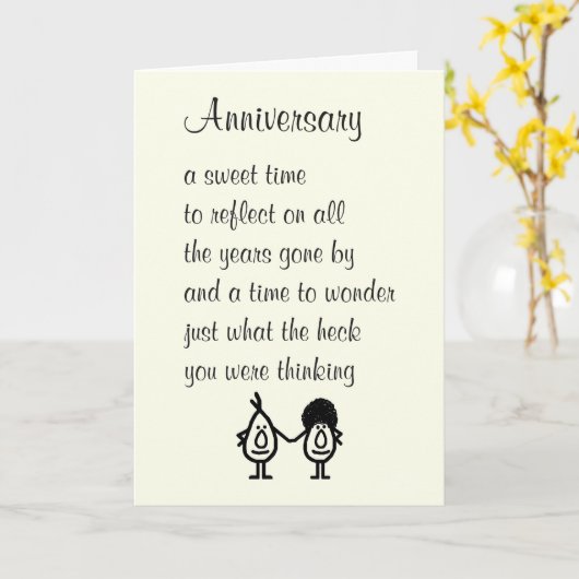 記念おもしろいの結婚詩 カード (黄色い花)