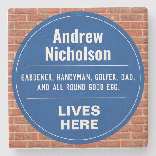 記念おもしろい壁板 ストーンコースター (正面)