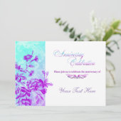 記念お祝い（紫）招待状 招待状 (スタンド正面)